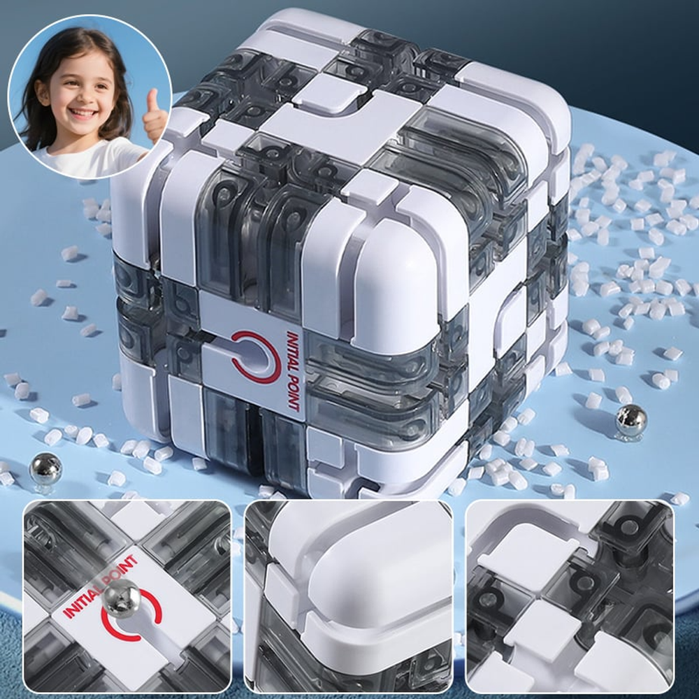 3D Rolling Ball Maze Cube